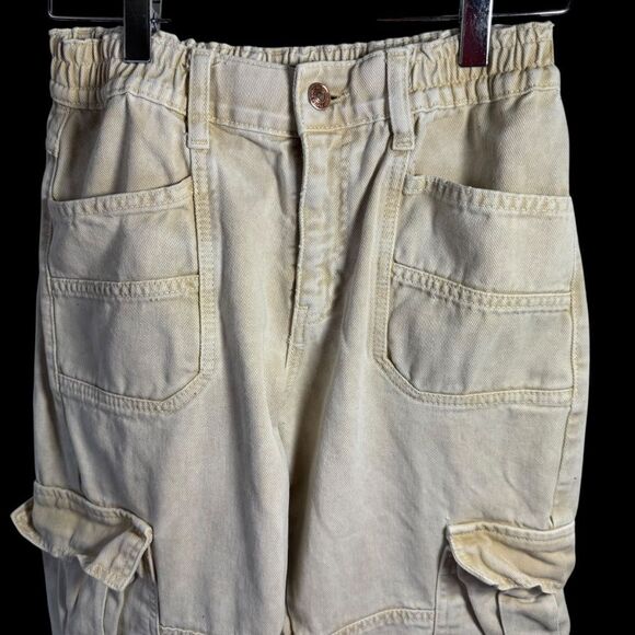 Free People We The Free Women's Tan High Waist Pull On Cargo Pants Sz XS - Picture 3 of 7